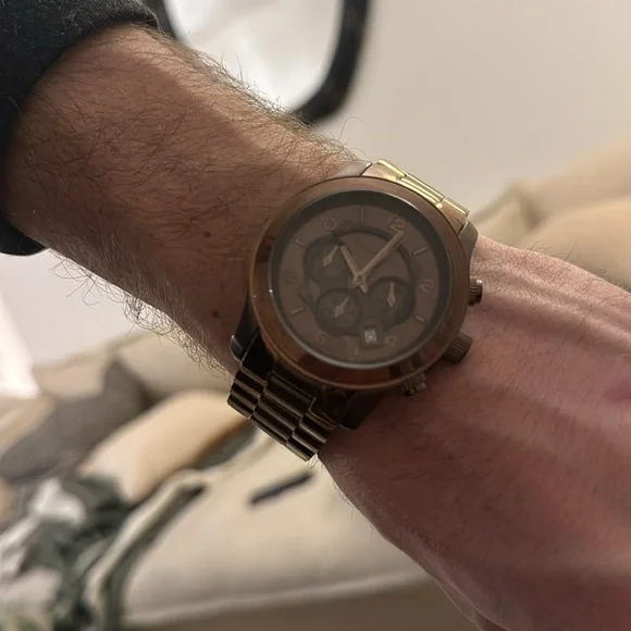 Michael Kors Unisex Runway Chronograph Espresso Stainless Steel Watch 45mm - Picture 5 of 5